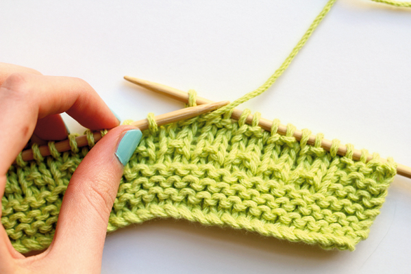 dishcloth knitting pattern step 2