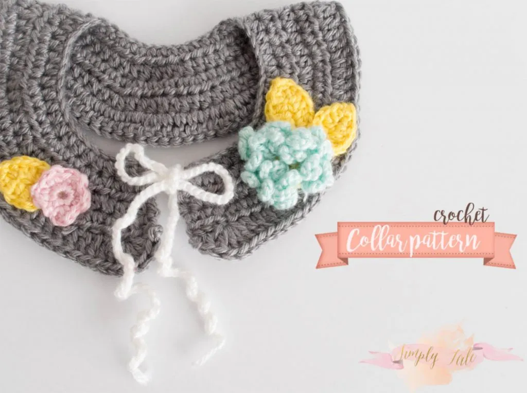 Crochet flower collar