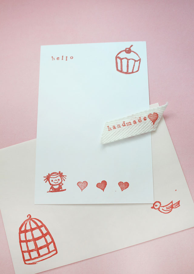 how to make a rubber stamp step stationary prints