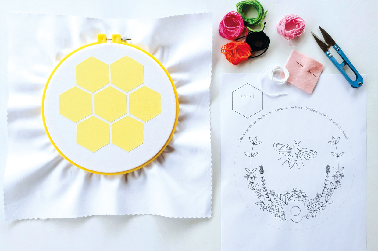 bumble bee embroidery pattern 2