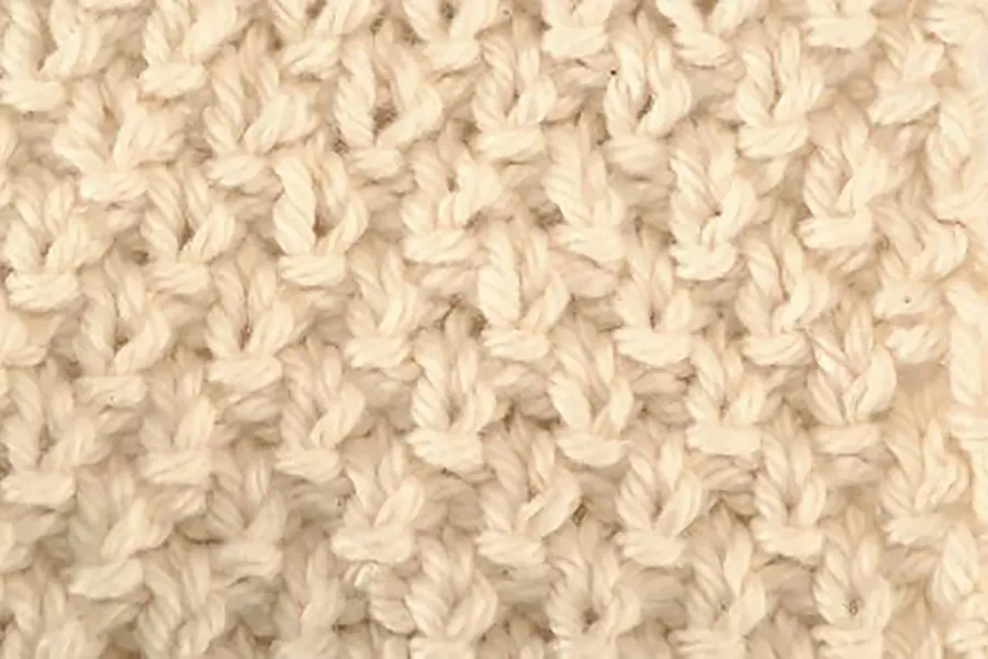 Moss stitch knitting, Double moss stitch