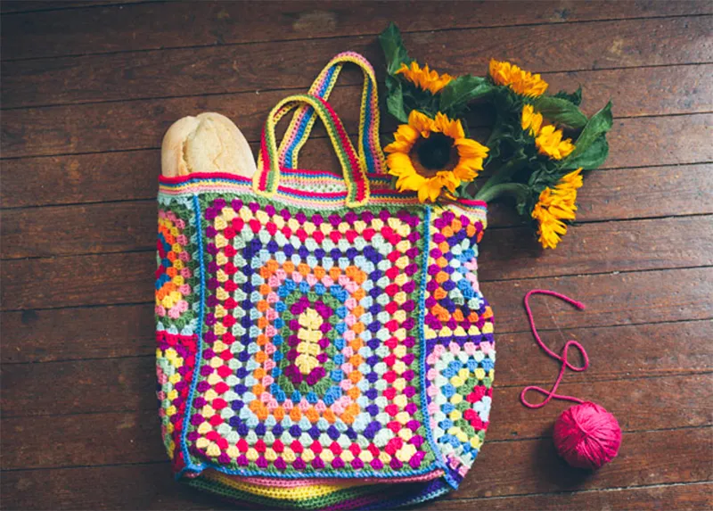 Granny square crochet blanket