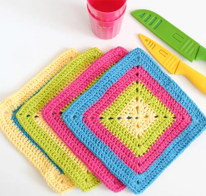 Granny square crochet dishcloths