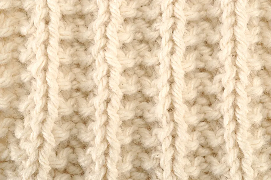 Moss stitch knitting, Moss stitch rib