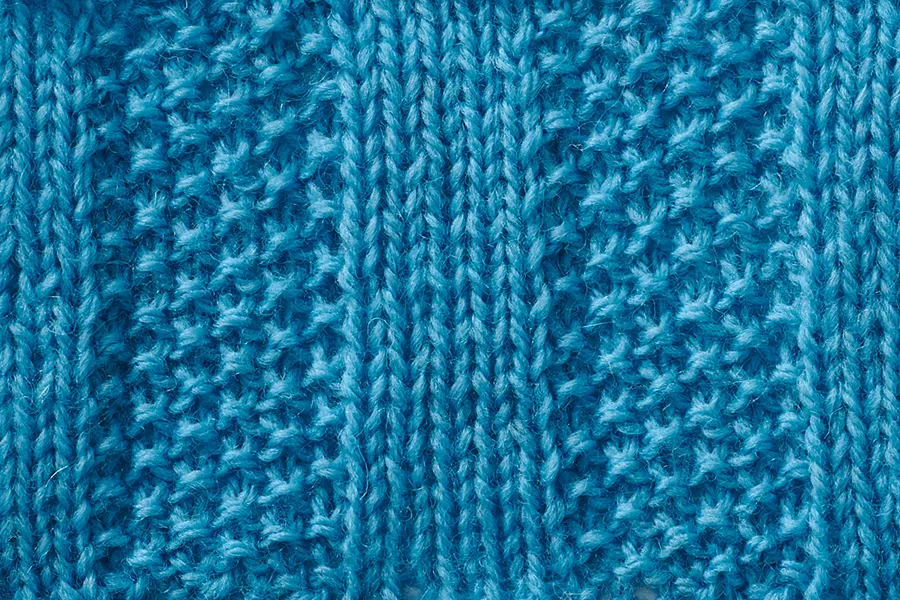 Moss stitch knitting, Moss stitch rib version 2