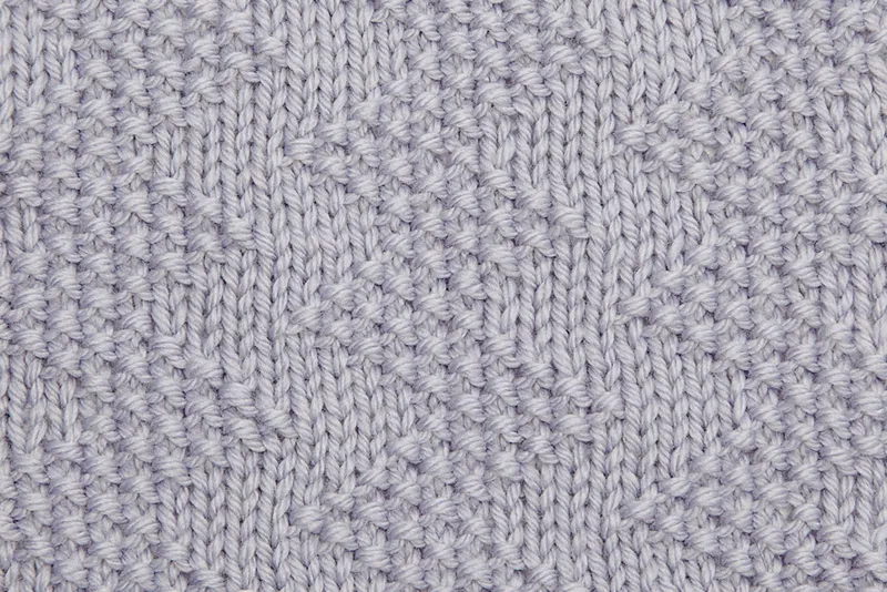 Moss stitch knitting, Moss stitch zigzag