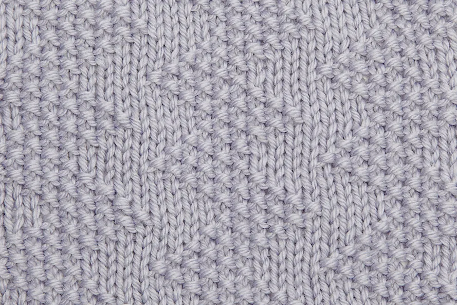 Moss stitch knitting, Moss stitch zigzag