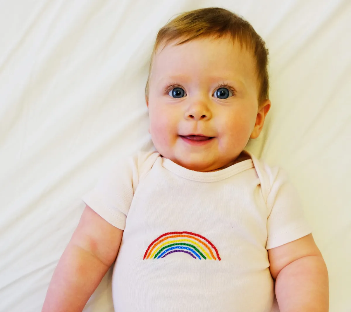 Rainbow Embroidery Babygrow