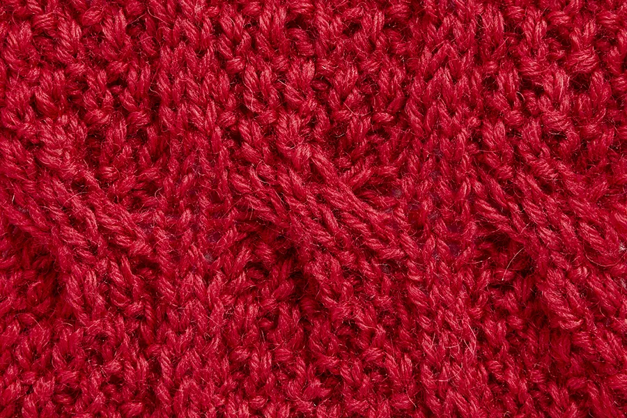 Moss stitch knitting, Speckled cables moss stitch