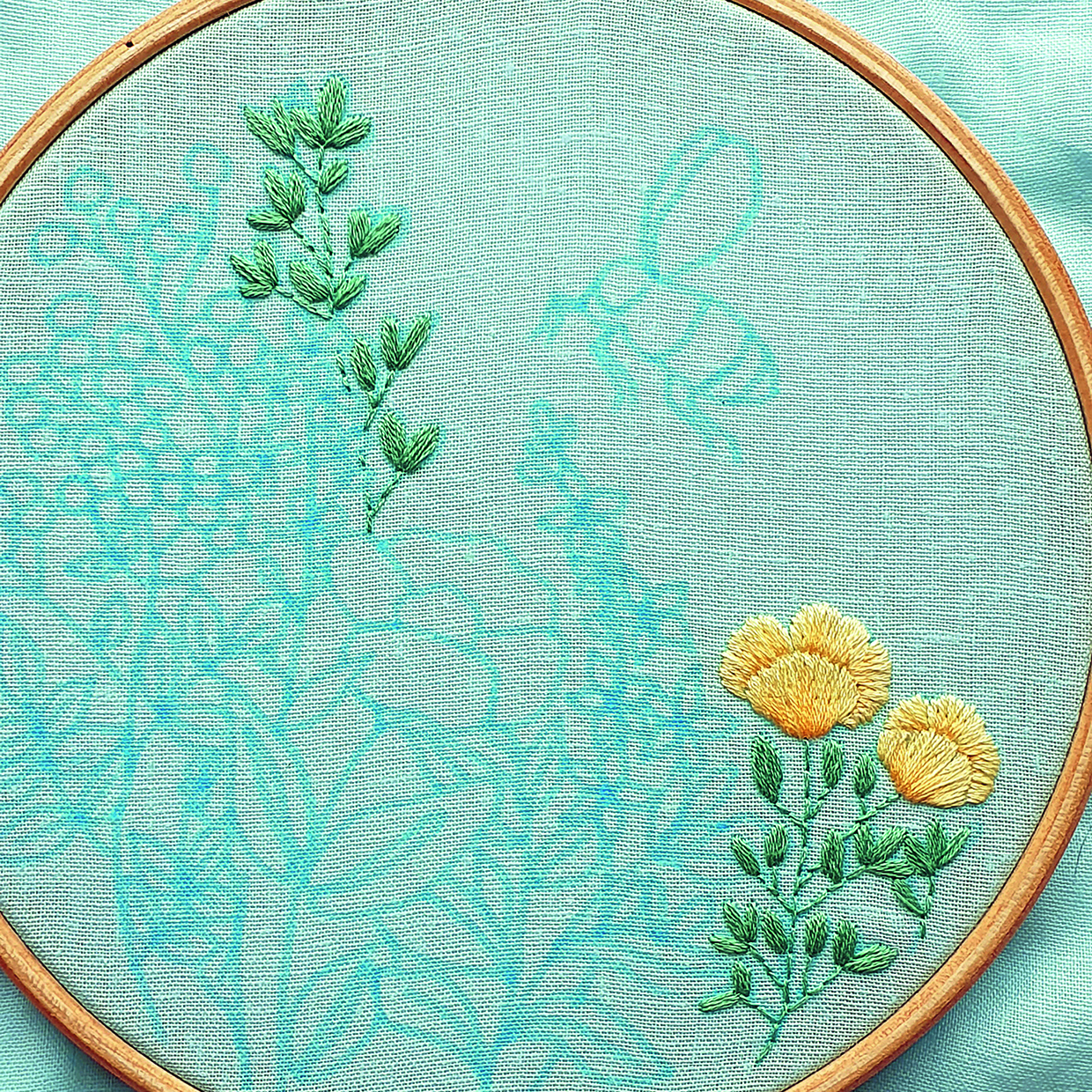 bumble bee embroidery step 3