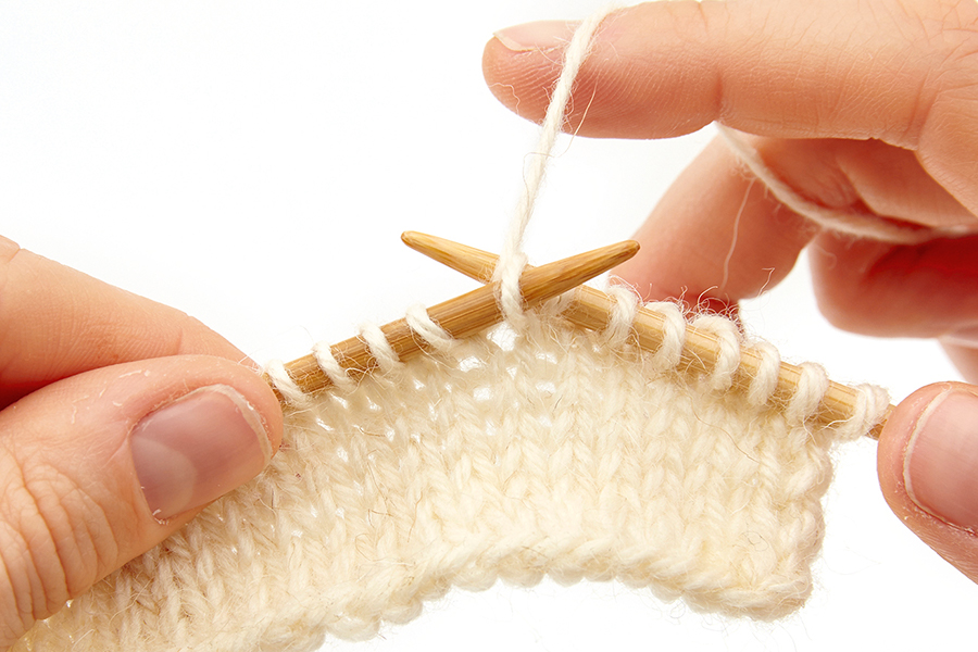 M1L (make one left) knitting increase step three