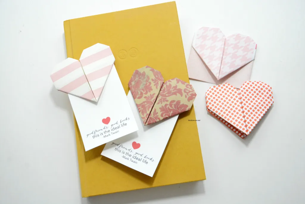Origami heart bookmark - origami for beginners