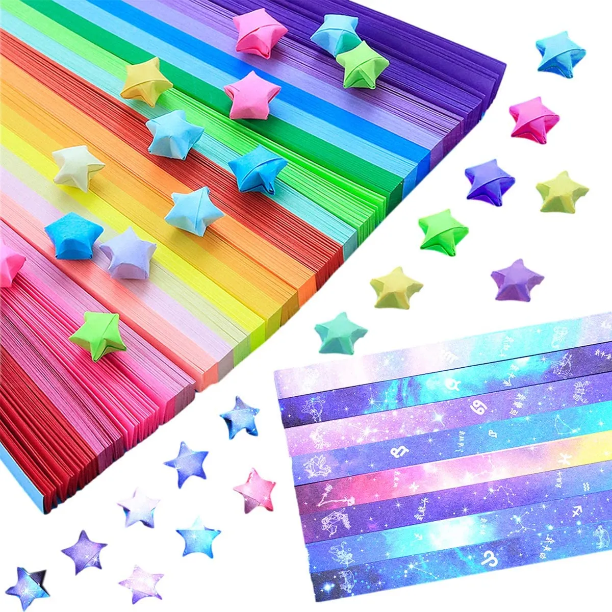 Paper Strip Lucky Stars - diy Thought