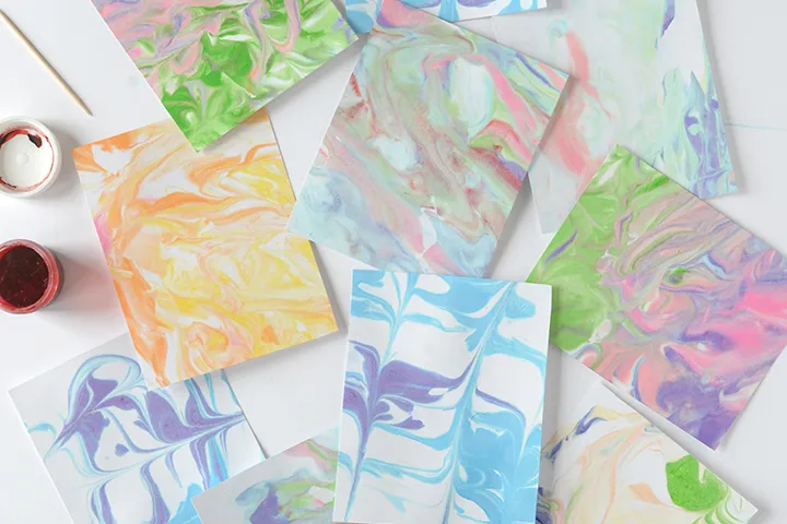 Crafts for toddlers marbled paper
