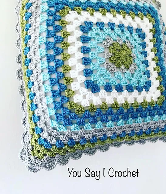 Granny Square crochet cushion cover