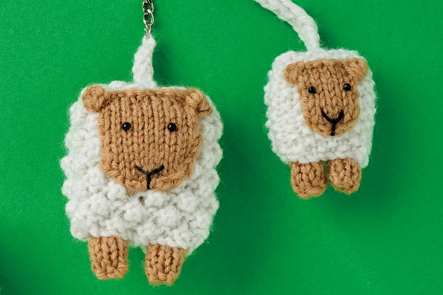 Knitted farm animals sheep