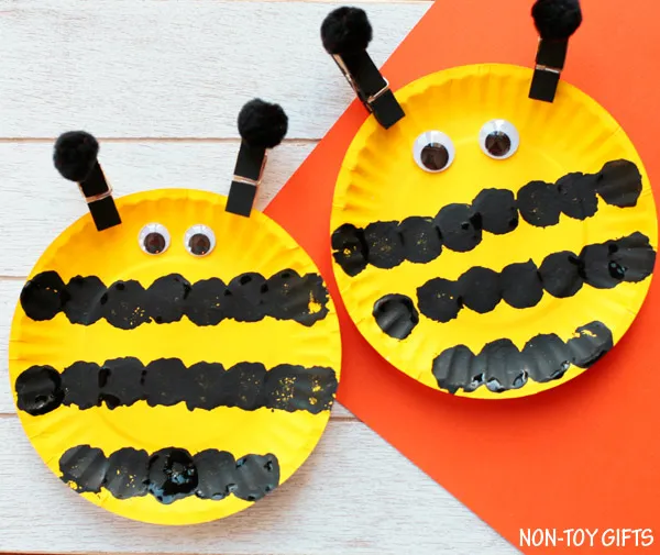 Paper-plate-bee-crafts for toddlers