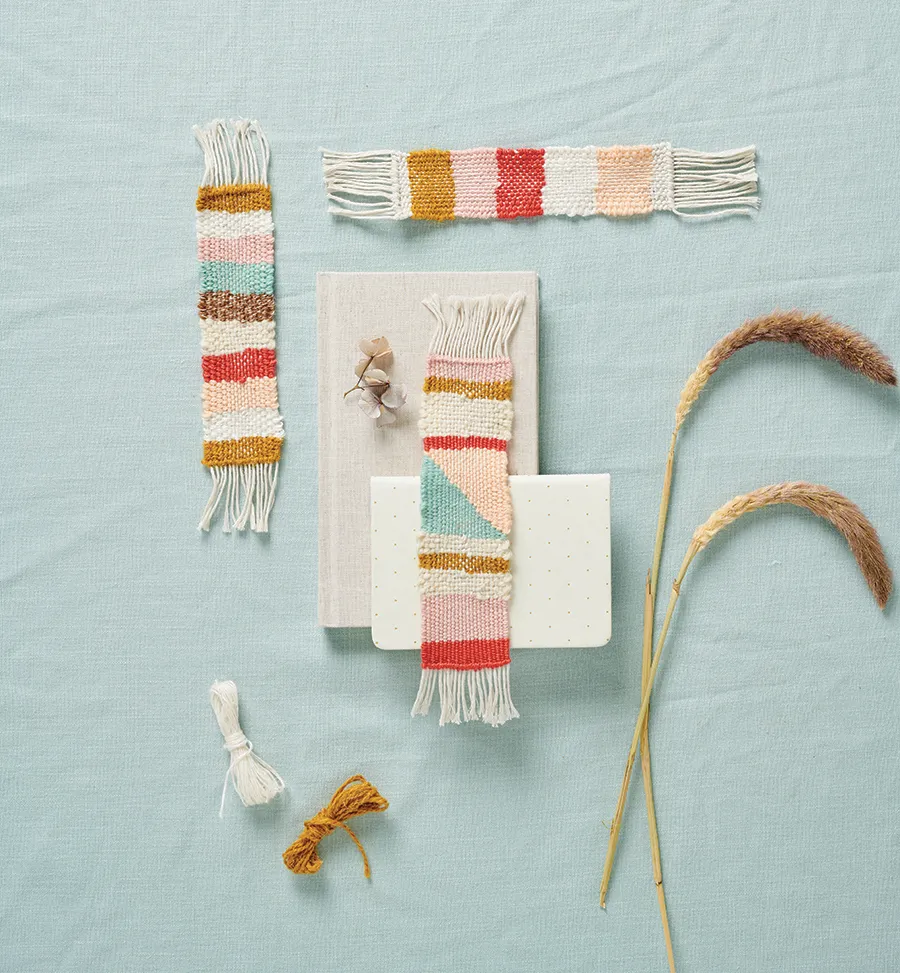 Make your own weaving bookmarks