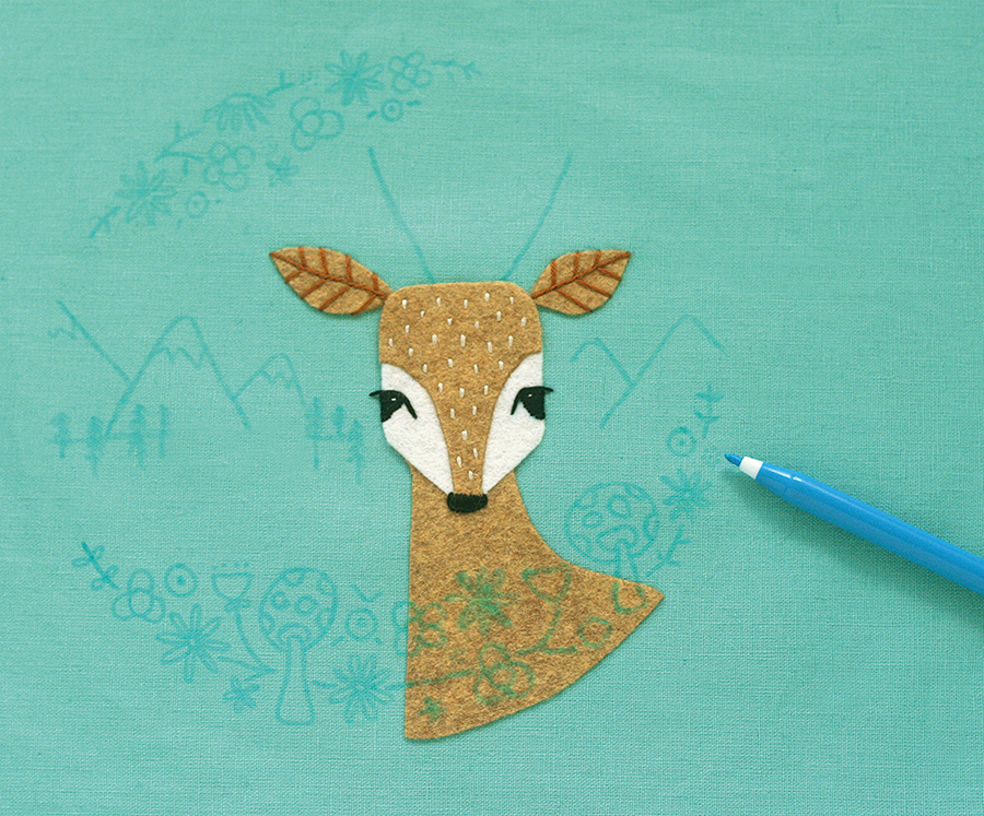 deer embroidery pattern step6