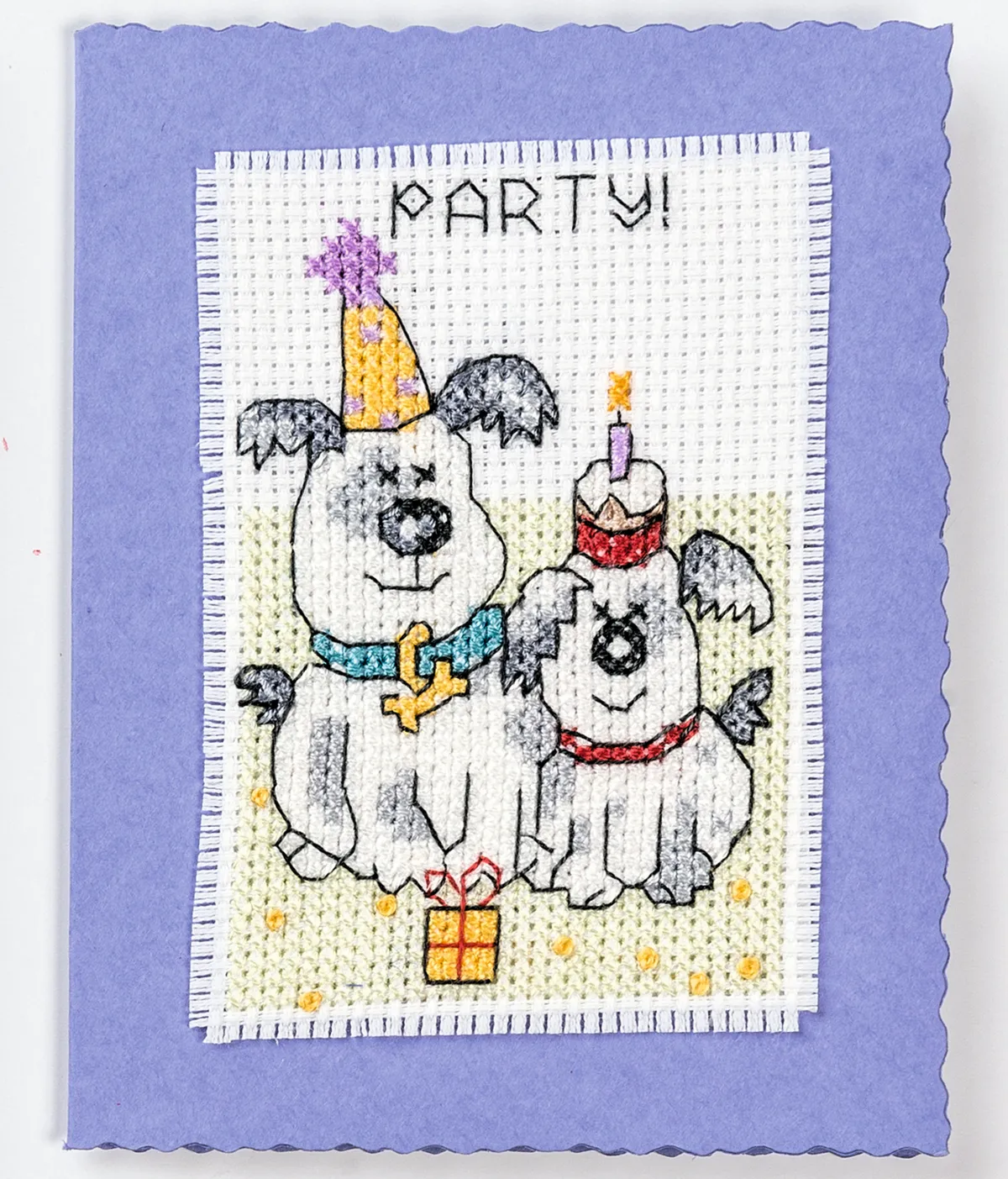 cross stitch pattern dog card