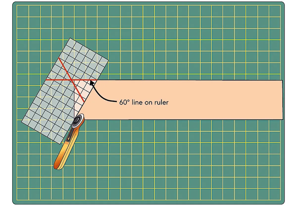 How to cut fabric triangles Figure 1
