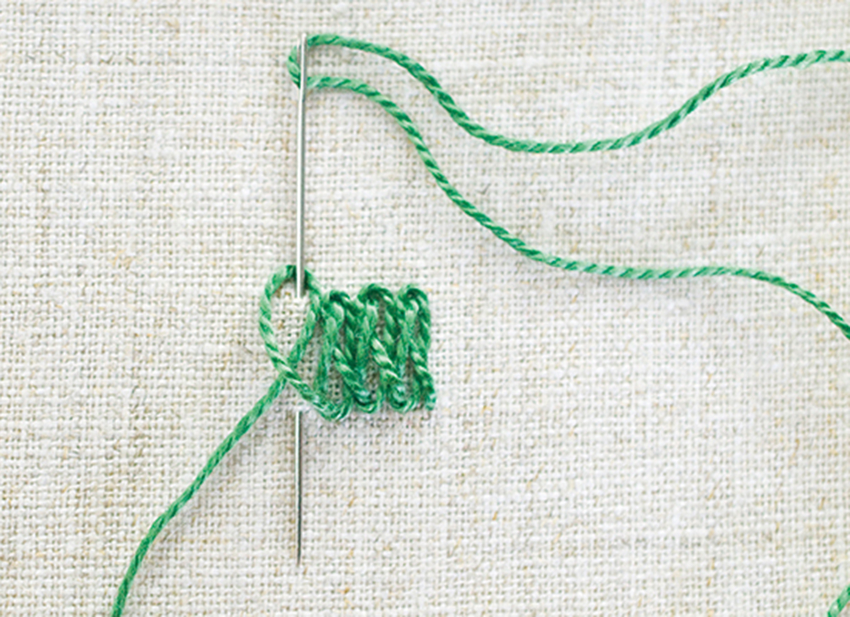How to work braid stitch step 3