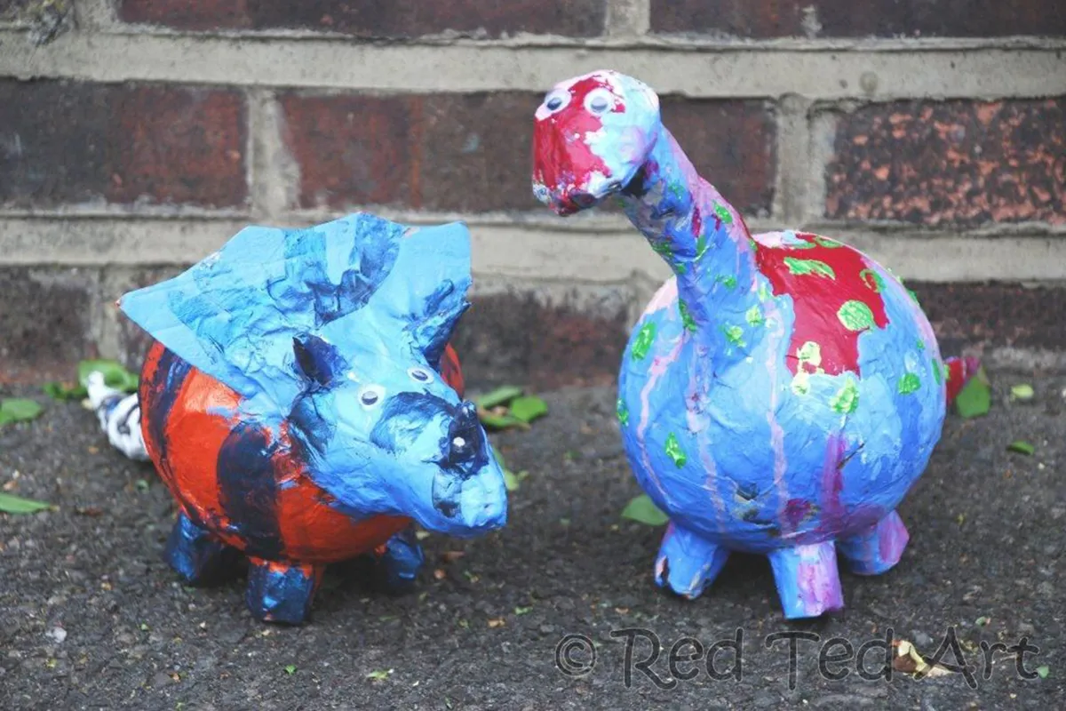 paper mache project dinosaurs