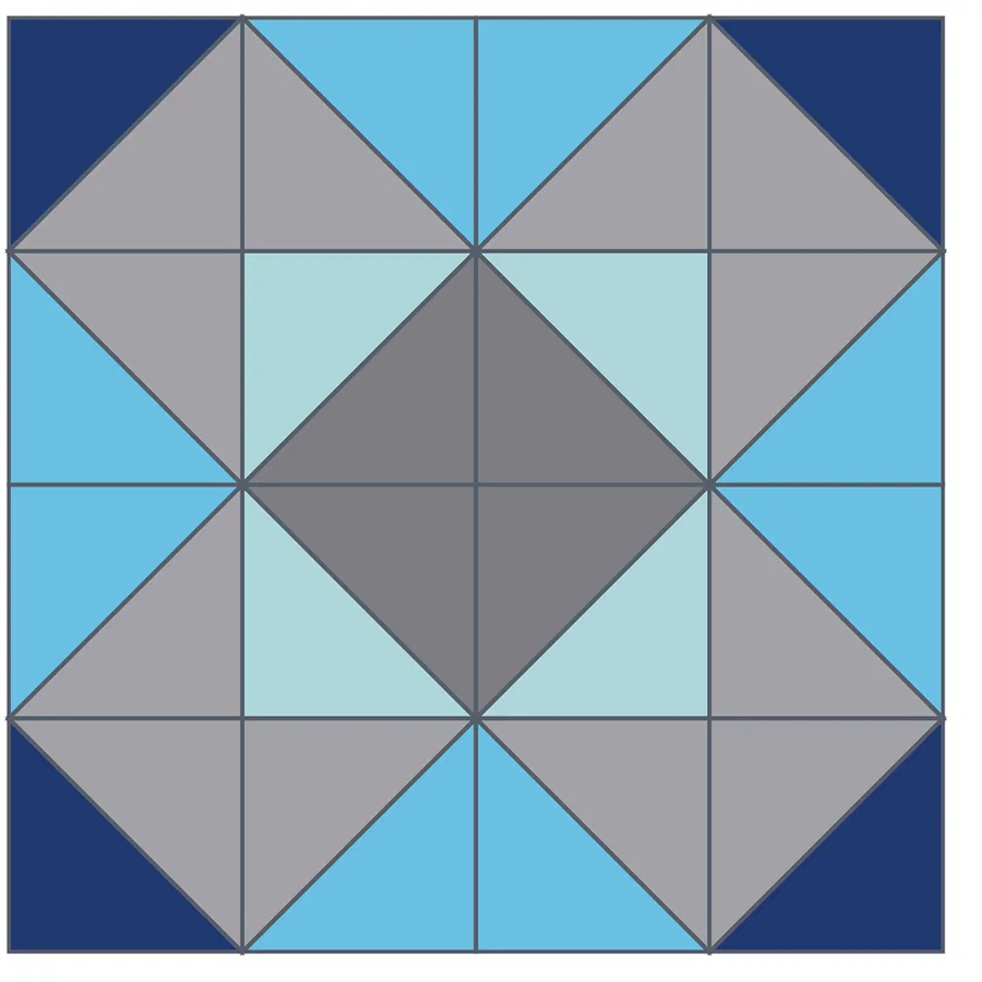 Cross hatch free quilt block pattern