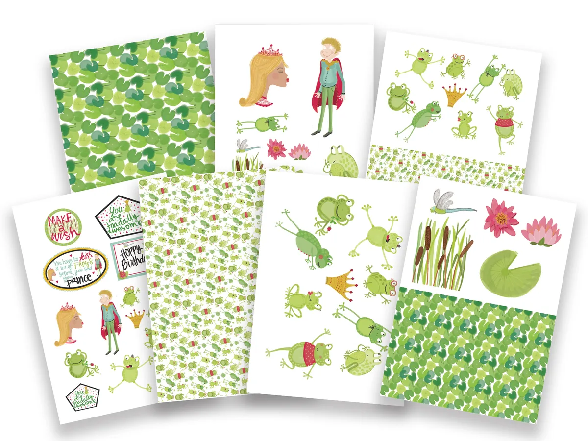 Free Frog Prince patterned paper