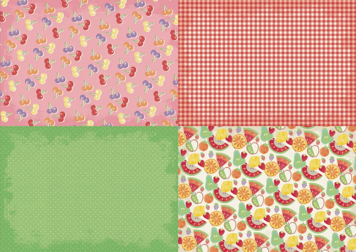 Free fruit salad patterned papers