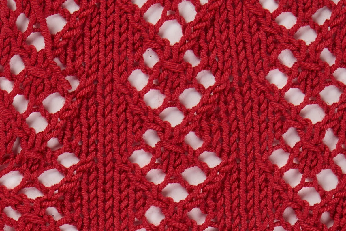 Lace knitting stitches Diamond Lattice