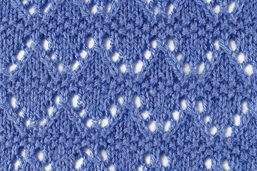 Lace knitting stitches, Diamonds in Moss