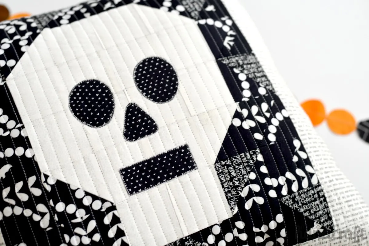 Quilted skull pilllow