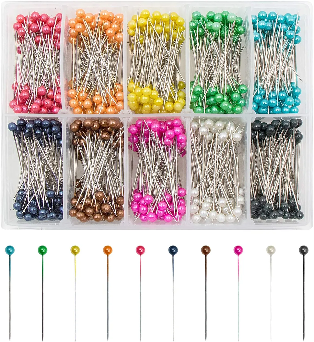 Sew Easy Coloured Head Pins 80 Piece