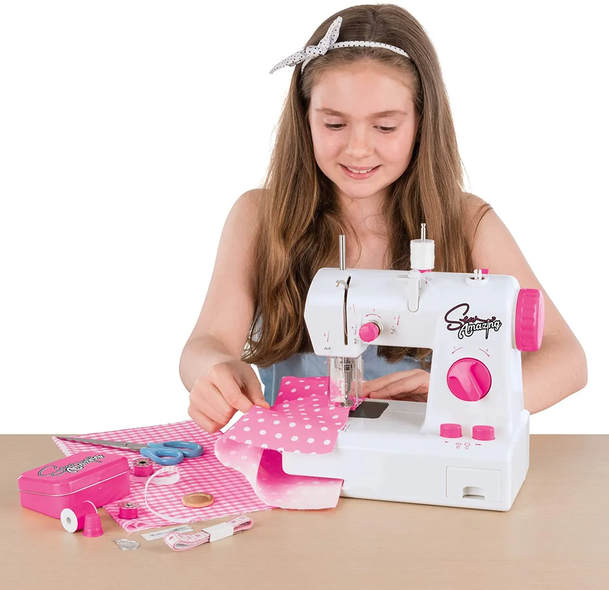 1 Set Portable Kids Sewing Machine Toy Educational Interesting Toy for Kids