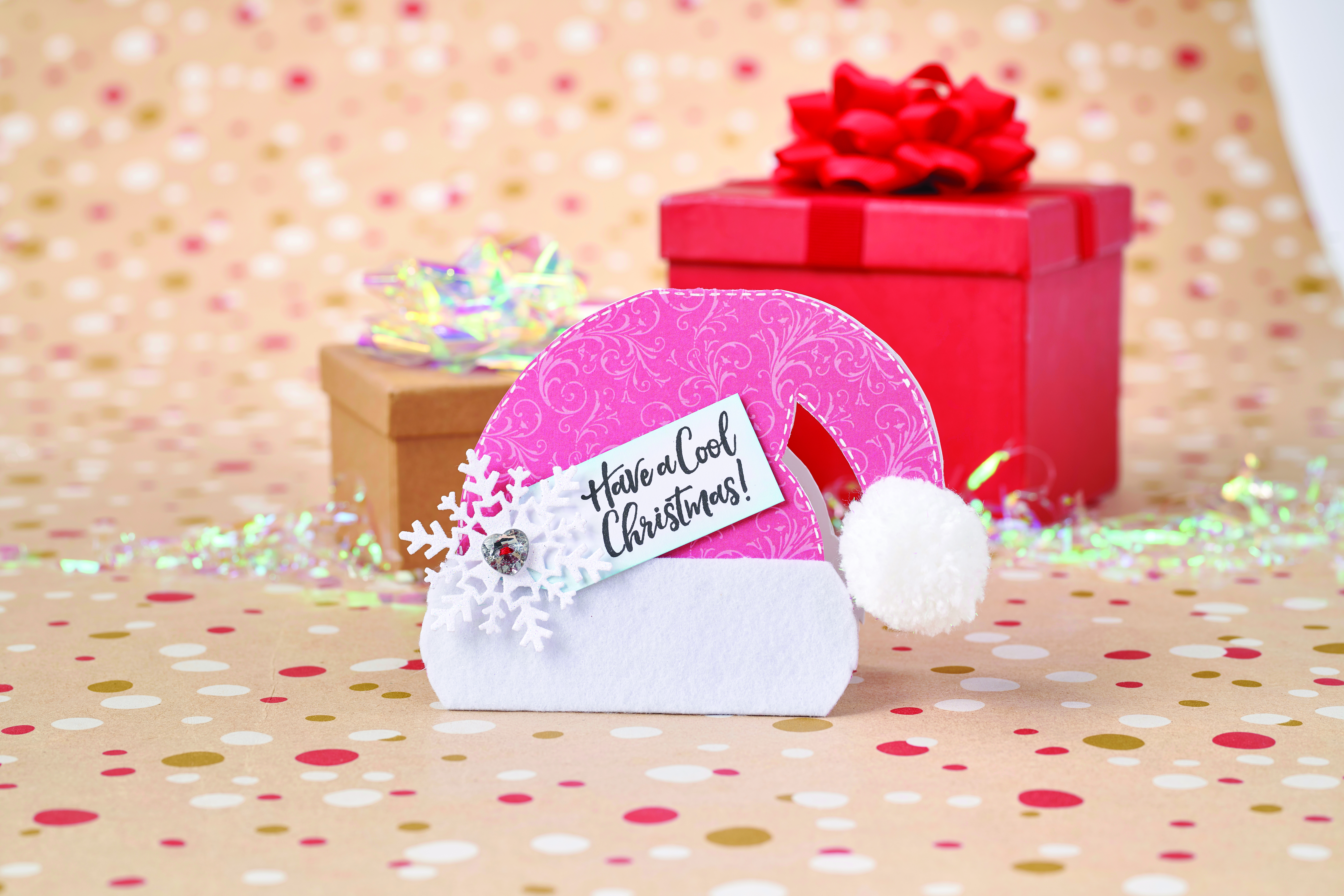 Santa hat shaped card