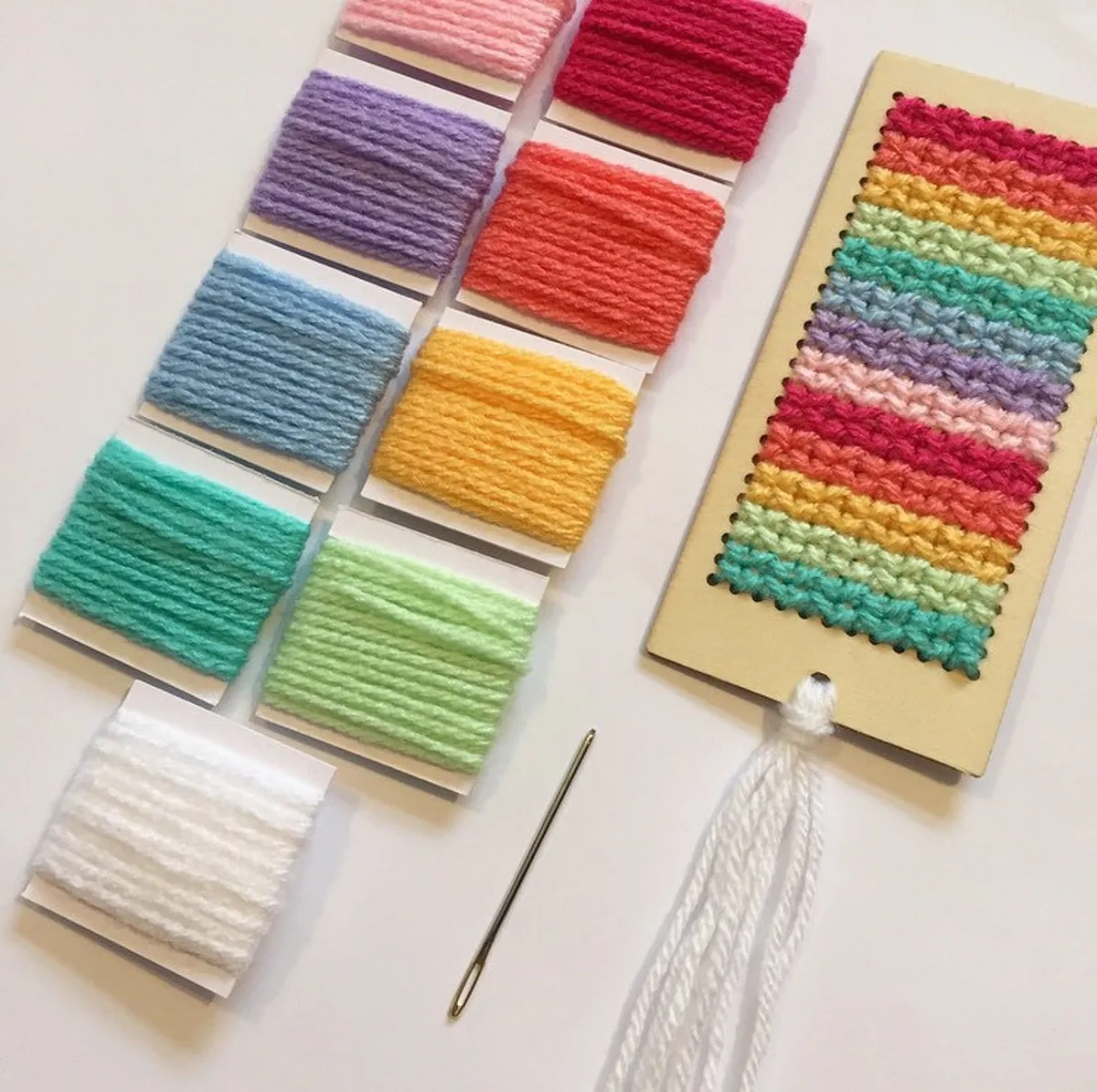Rainbow Embroidery Kit for Kids, First Cross Stitch Project, DIY Knitting  Kit for Beginners 