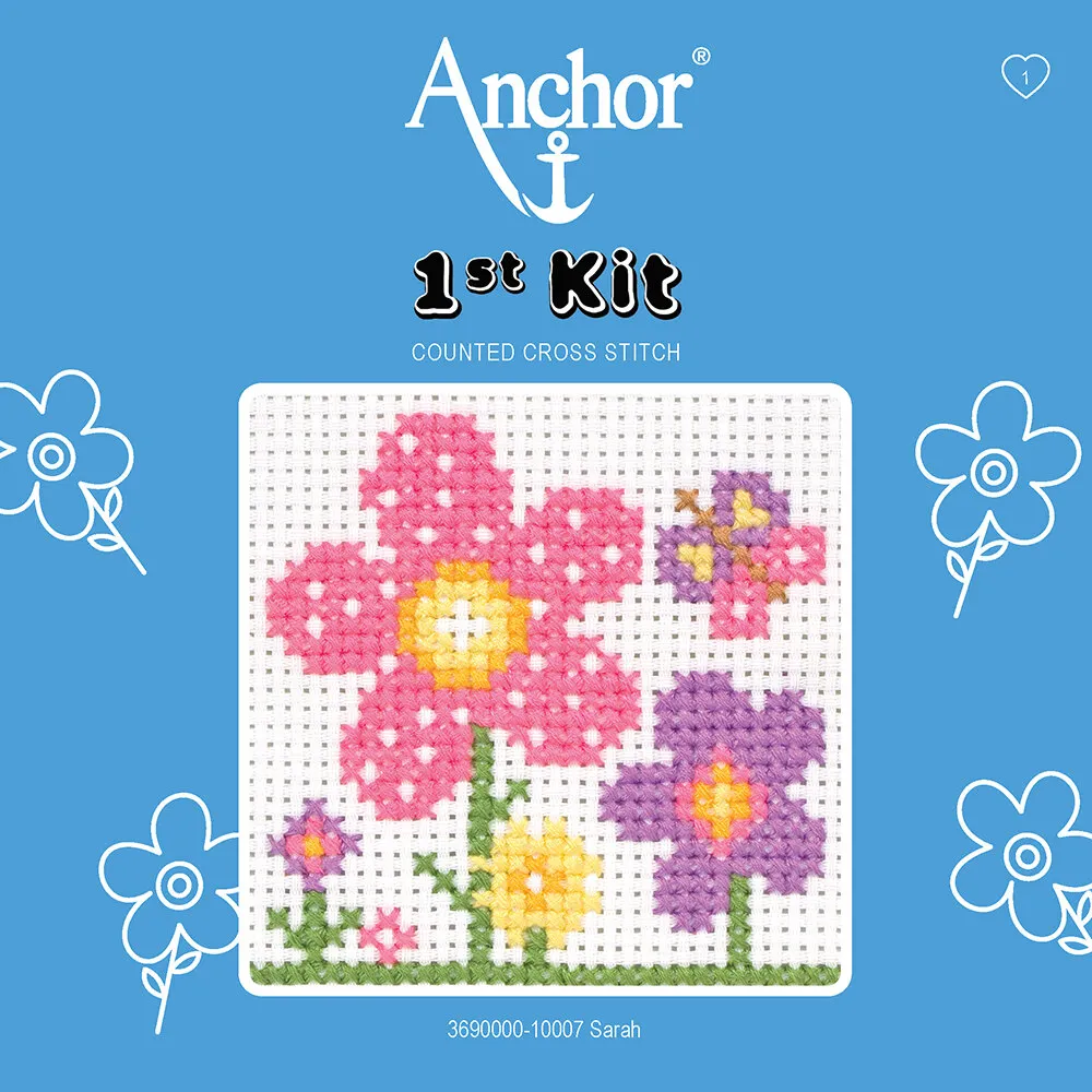 Kid Stitch' Cross Stitch Kit ~ Flower EASY FOR KIDS & BEGINNERS #021-1948