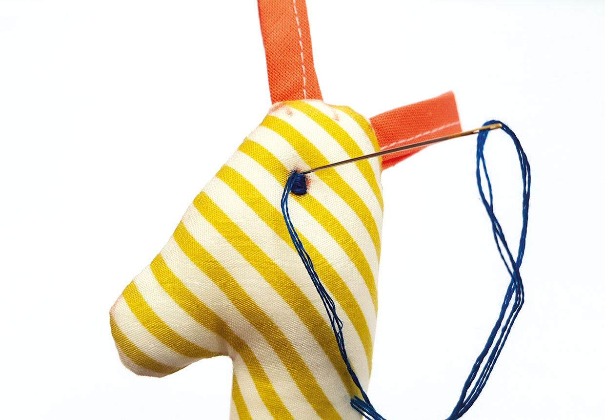 How to make a giraffe rattle toy step two
