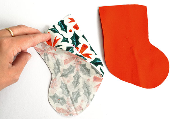 How to sew advent calendar stockings step two