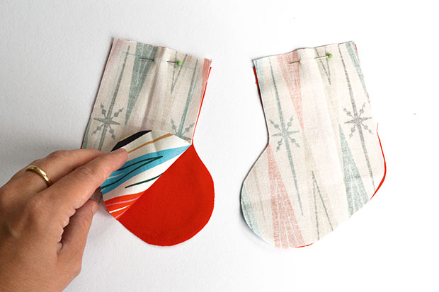 How to sew advent calendar stockings step three