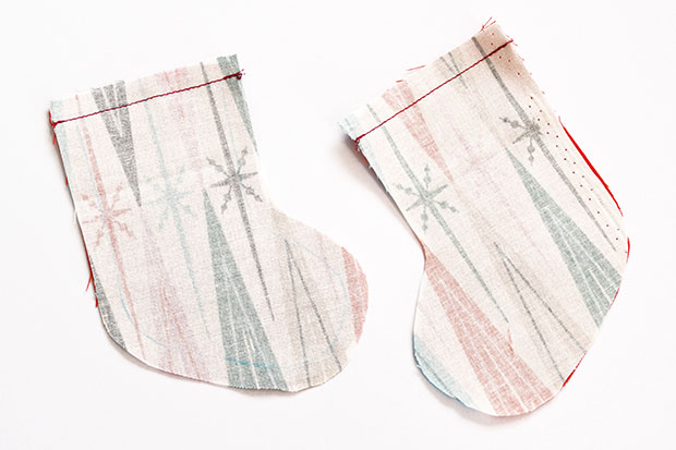 How to sew advent calendar stockings step four