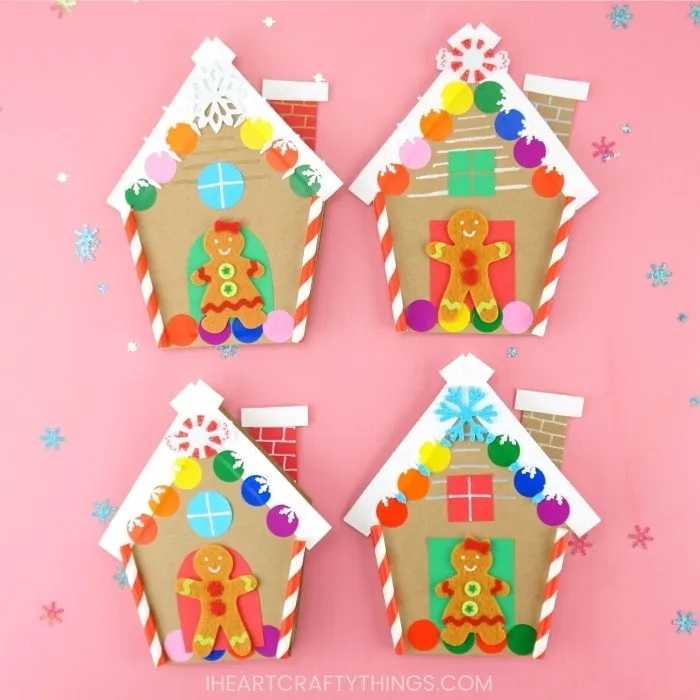 Christmas crafts for kids Gingerbread House Card