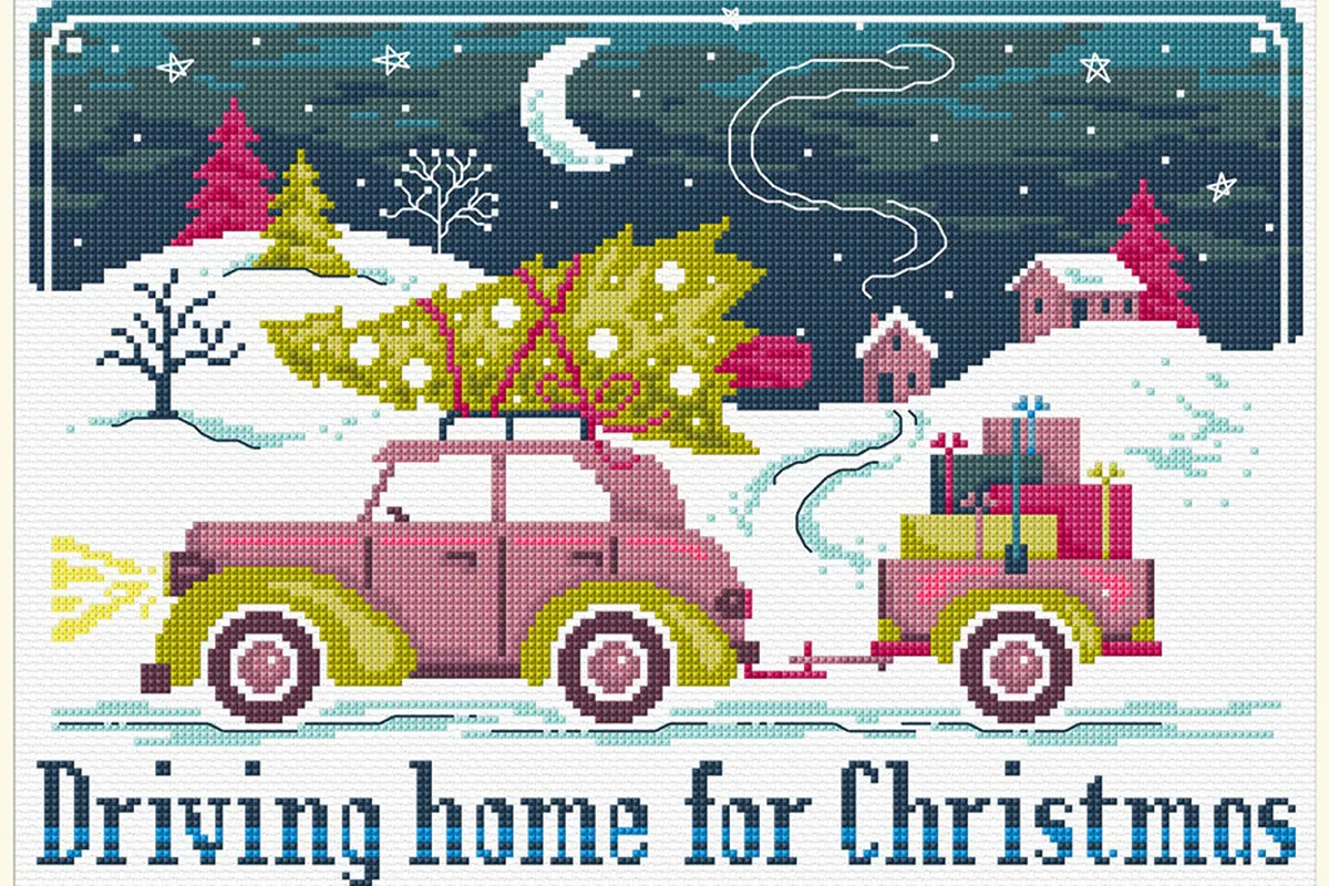 Christmas cross stitch kit UK driving