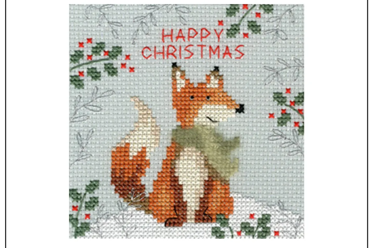 Christmas cross stitch kit uk fox