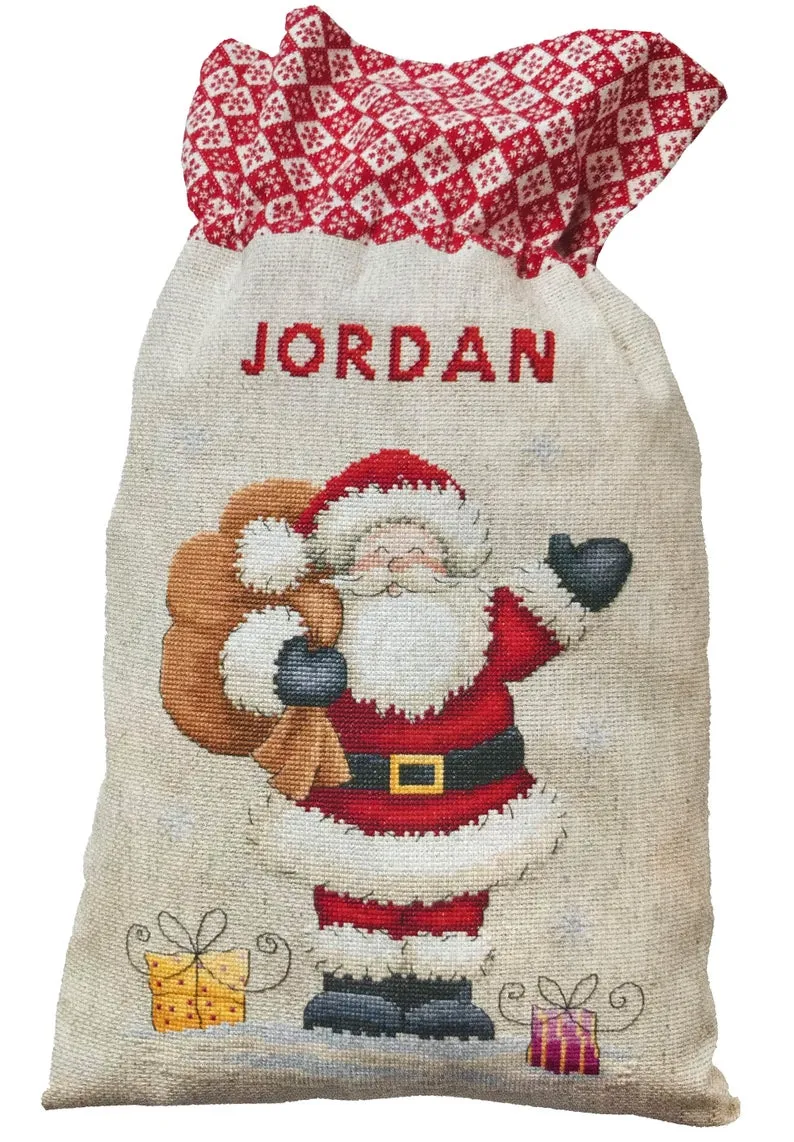 cross stitch christmas stocking santa sack