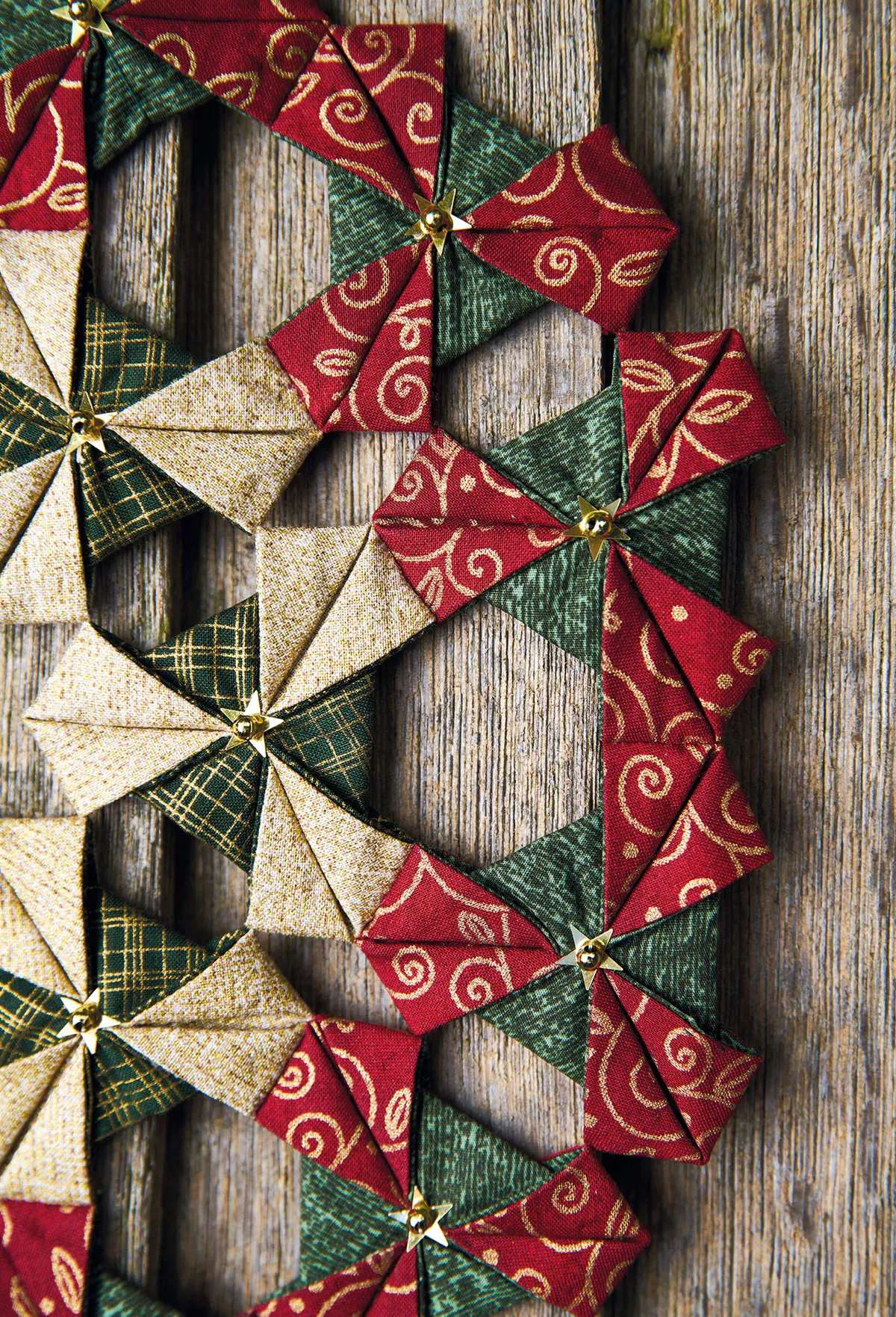 Christmas patchwork fabric wreath