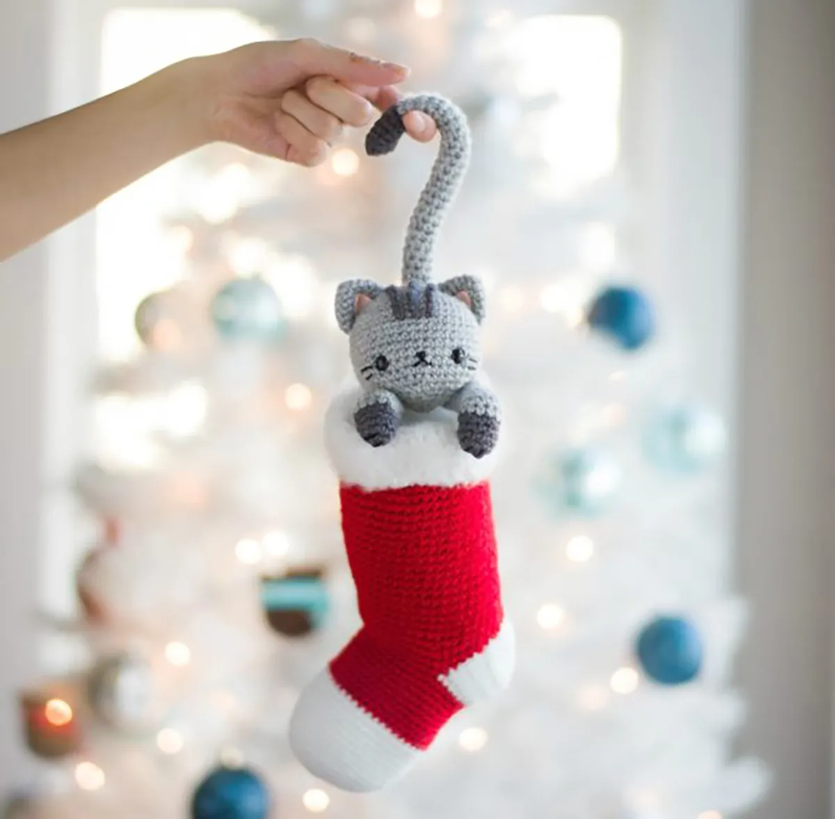 Free cat stocking crochet pattern