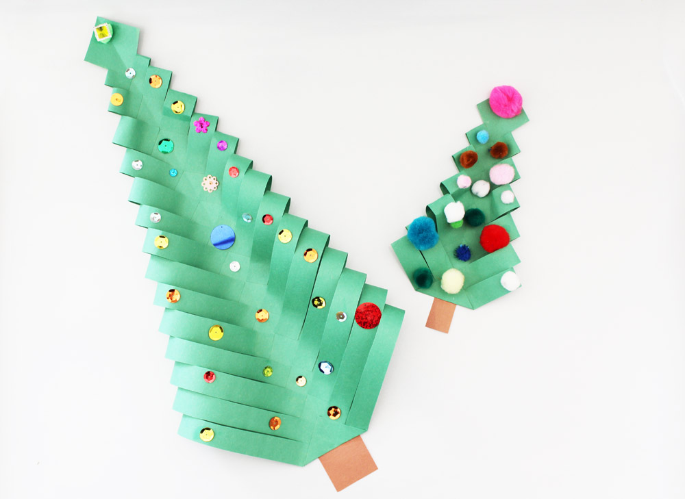 Paper Christmas trees by Kinder Art