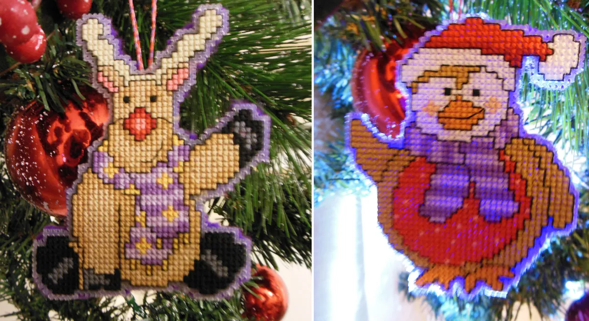 cross stitch christmas ornaments